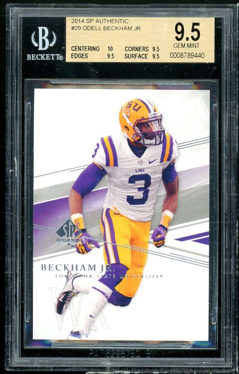 Odell Beckham Jr. Rookie Card 2014 SP Authentic #29 BGS 9.5 (10 9.5 9.5 9.5) Image 1