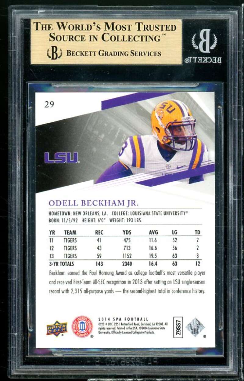 Odell Beckham Jr. Rookie Card 2014 SP Authentic #29 BGS 9.5 (10 9.5 9.5 9.5) Image 2