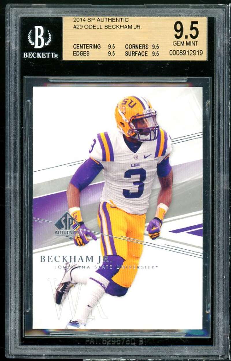 Odell Beckham Jr. Rookie Card 2014 SP Authentic #29 BGS 9.5 (9.5 9.5 9.5 9.5) Image 1