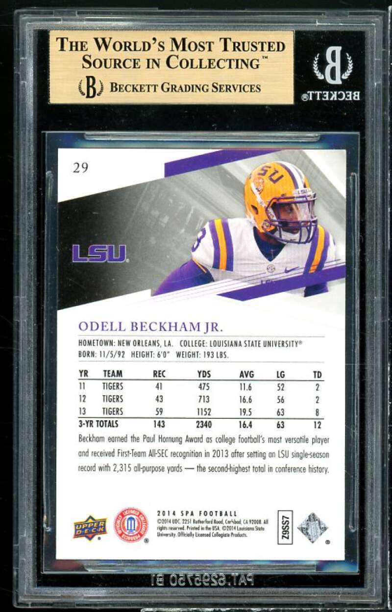 Odell Beckham Jr. Rookie Card 2014 SP Authentic #29 BGS 9.5 (9.5 9.5 9.5 9.5) Image 2