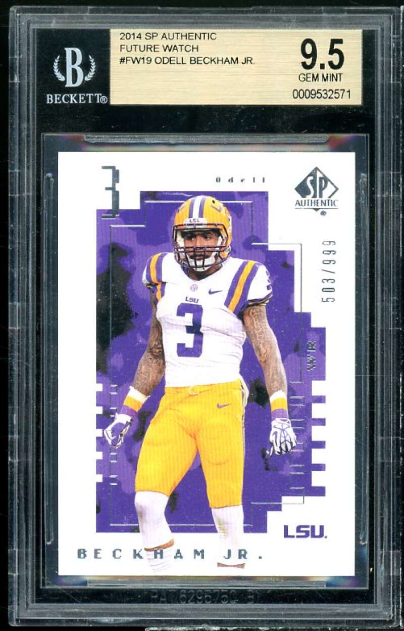 Odell Beckham Jr. Rookie Card 2014 SP Authentic Future Watch #FW-19 BGS 9.5 Image 1