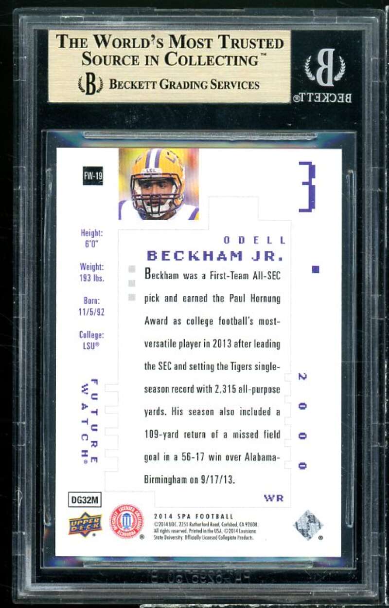 Odell Beckham Jr. Rookie Card 2014 SP Authentic Future Watch #FW-19 BGS 9.5 Image 2