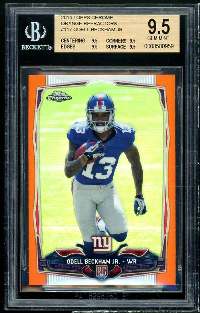 Odell Beckham Jr. Rookie Card 2014 Topps Chrome Orange Refractors #117 BGS 9.5 Image 1