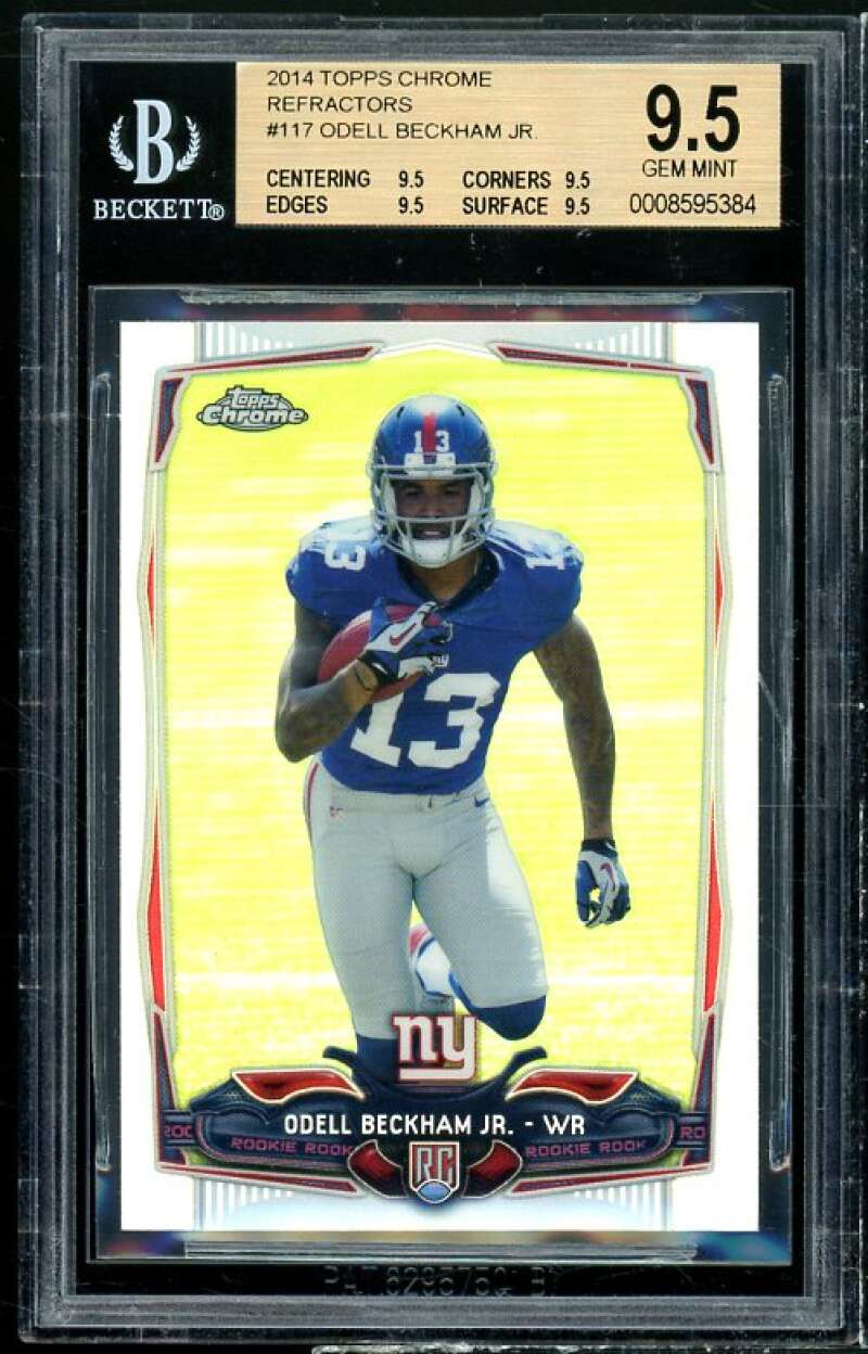 Odell Beckham Rookie 2014 Topps Chrome Refractors #117 BGS 9.5 (9.5 9.5 9.5 9.5) Image 1