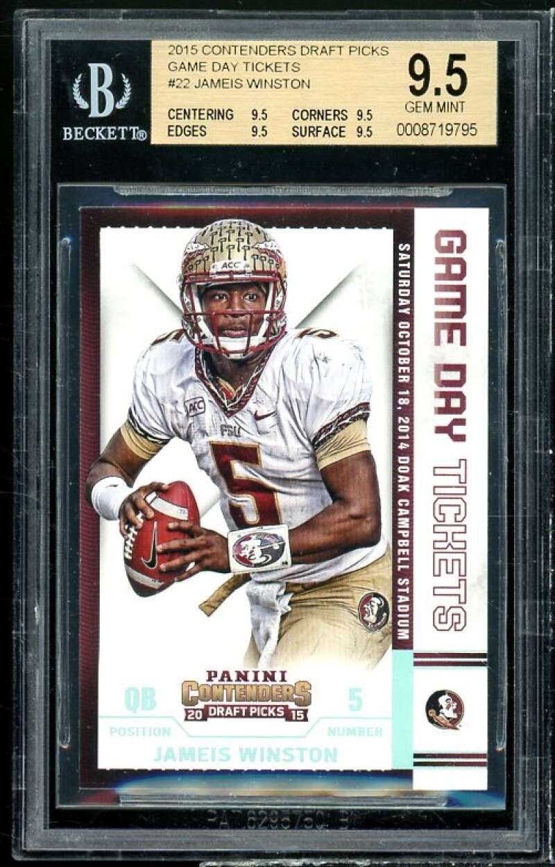 Jameis Winston Rookie 2015 Panini Contenders DP Game Day Tickets #22 BGS 9.5 Image 1