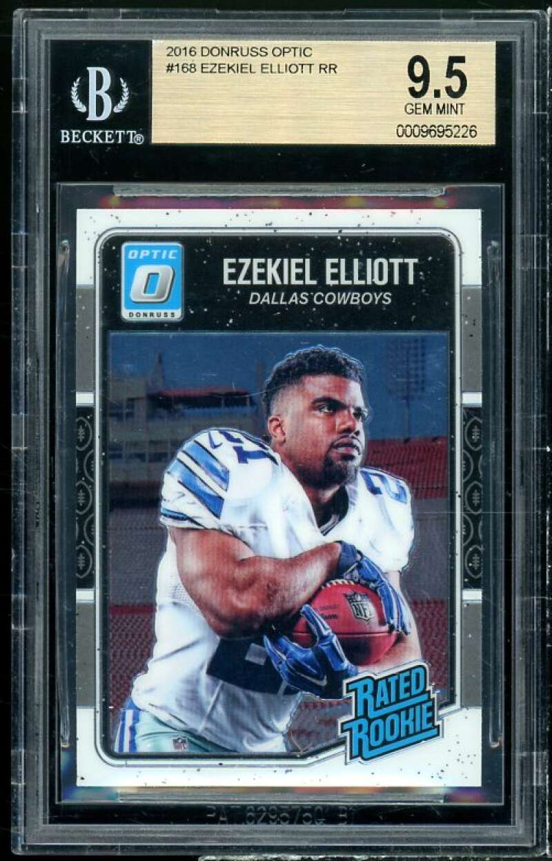 Ezekiel Elliott Rookie Card 2016 Donruss Optic #168 BGS 9.5 Image 1