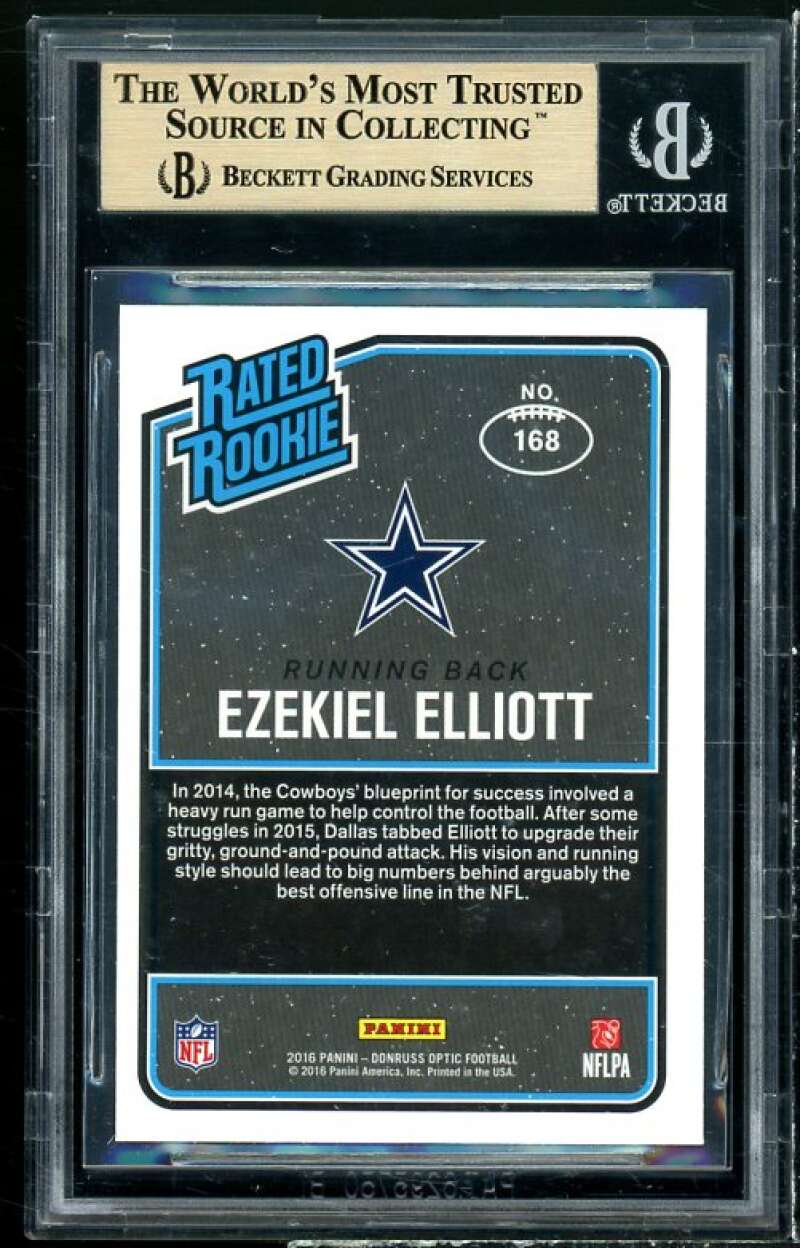 Ezekiel Elliott Rookie Card 2016 Donruss Optic #168 BGS 9.5 Image 2