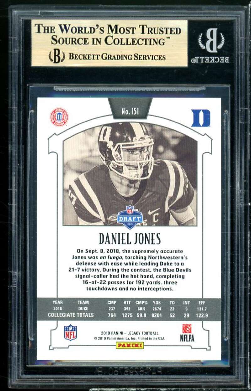 Daniel Jones Rookie Card 2019 Panini Legacy #151 BGS 9.5 Image 2