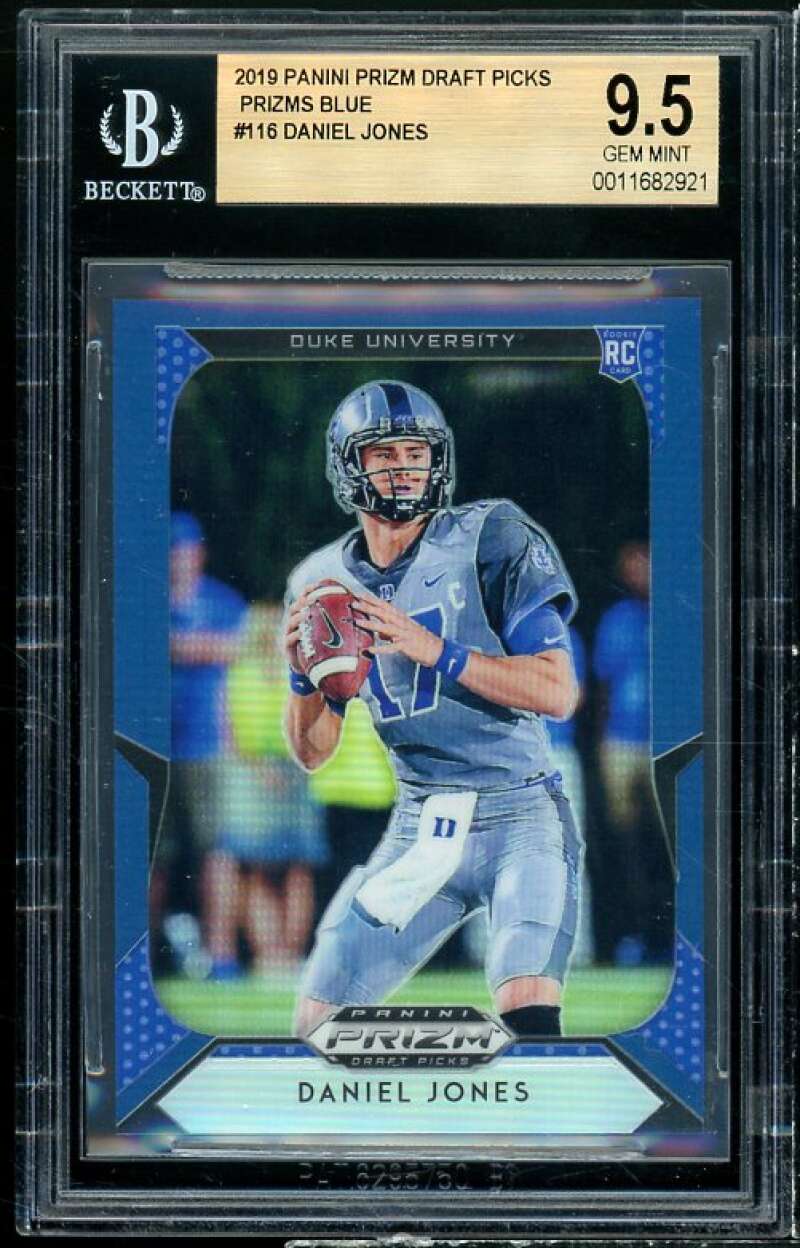 Daniel Jones Rookie Card 2019 Panini Prizm Draft Picks Prizms Blue #116 BGS 9.5 Image 1