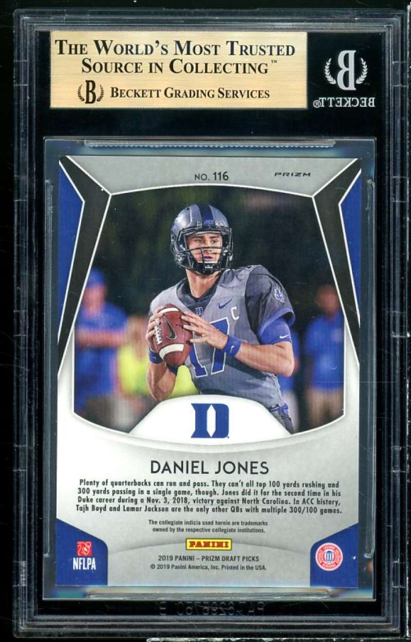 Daniel Jones Rookie Card 2019 Panini Prizm Draft Picks Prizms Blue #116 BGS 9.5 Image 2