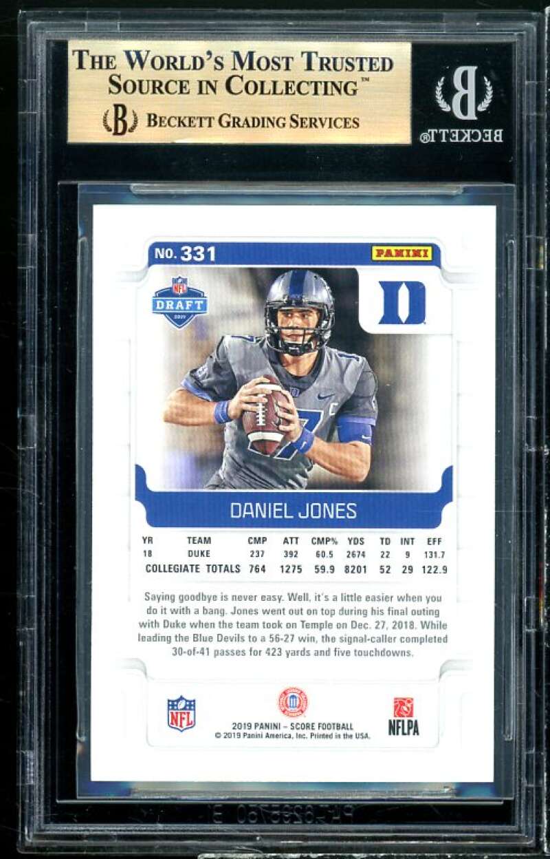 Daniel Jones Rookie Card 2019 Score #331 BGS 9.5 Image 2