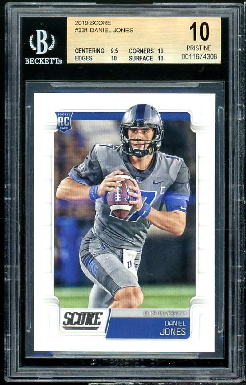 Daniel Jones Rookie Card 2019 Score #331 (PRISTINE) BGS 10 Image 1