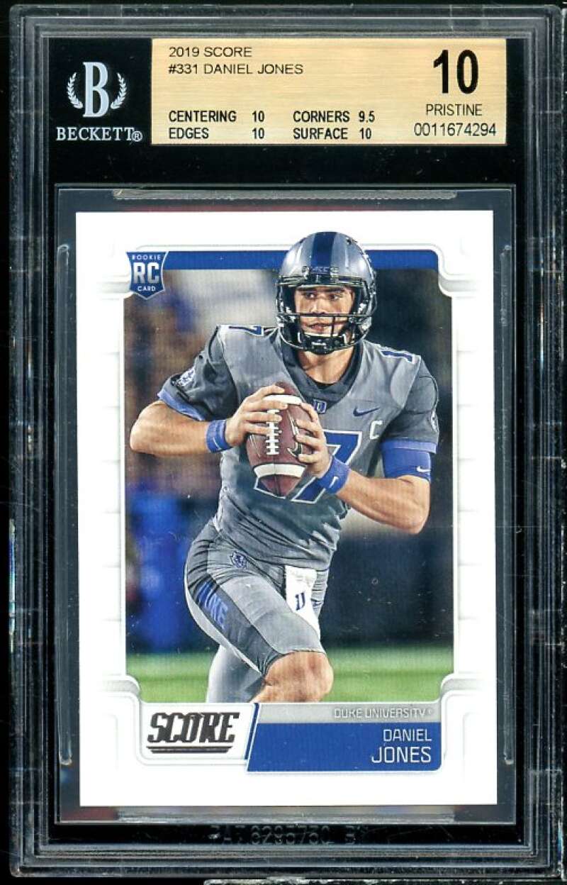 Daniel Jones Rookie Card 2019 Score #331 (PRISTINE) BGS 10 Image 1