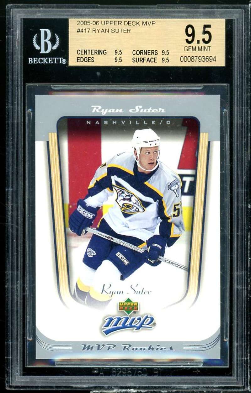 Ryan Suter Rookie Card 2005-06 Upper Deck MVP #417 BGS 9.5 (9.5 9.5 9.5 9.5) Image 1