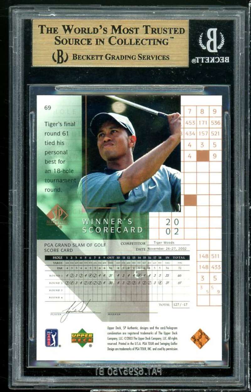 Tiger Woods Card 2003 SP Authentic #69 BGS 9.5 (10 9 9.5 9.5) Image 2