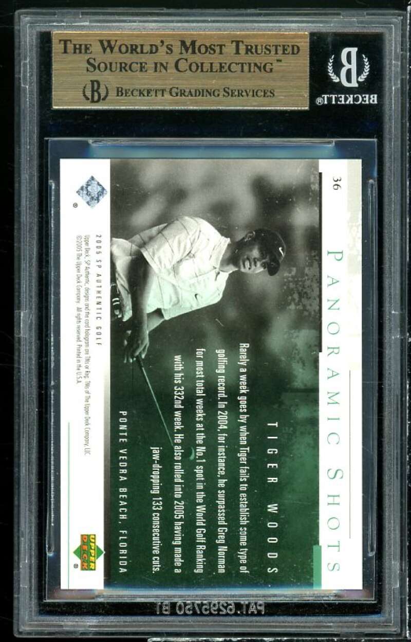 Tiger Woods Card 2005 SP Authentic #36 BGS 9.5 (9.5 9.5 9.5 9) Image 2