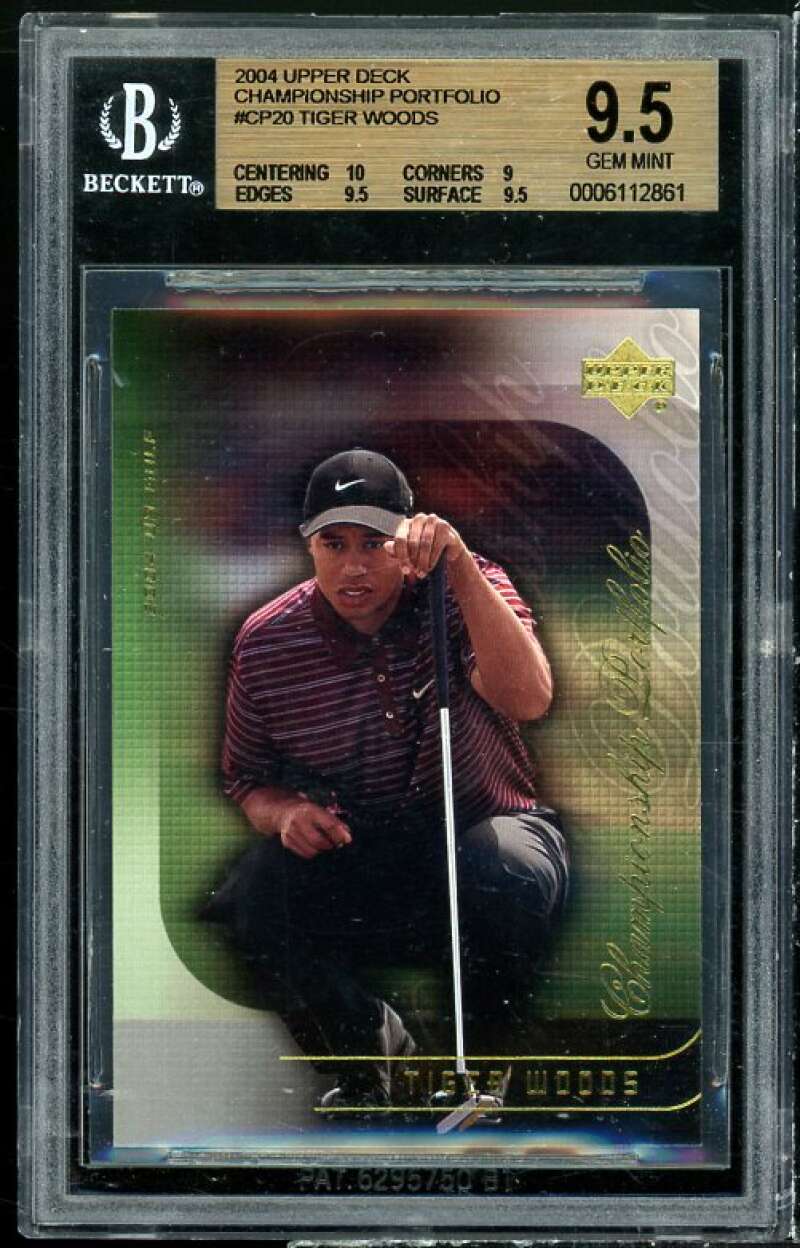 Tiger Woods 2004 Upper Deck Championship Portfolio #cp20 BGS 9.5 (10 9 9.5 9.5) Image 1