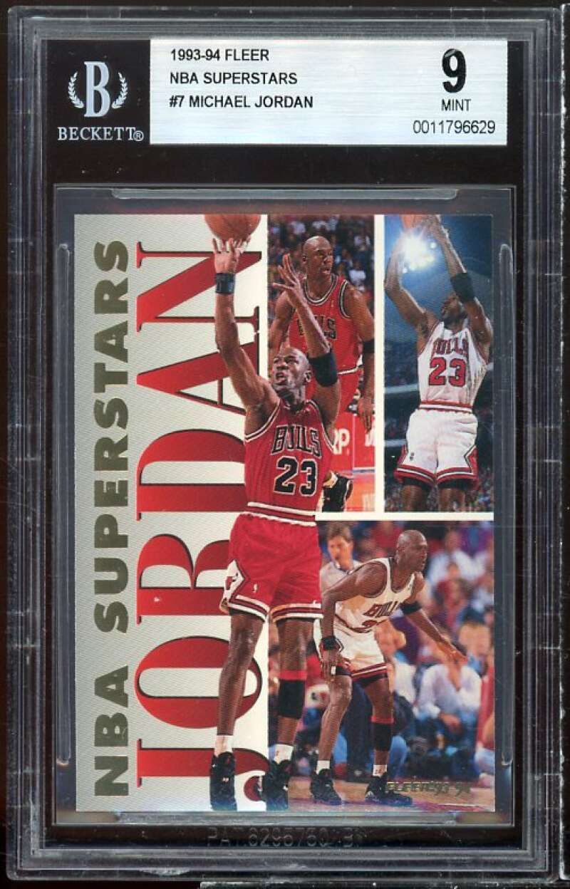 Michael Jordan Card 1993-94 Fleer NBA Superstars #7 BGS 9 Image 1