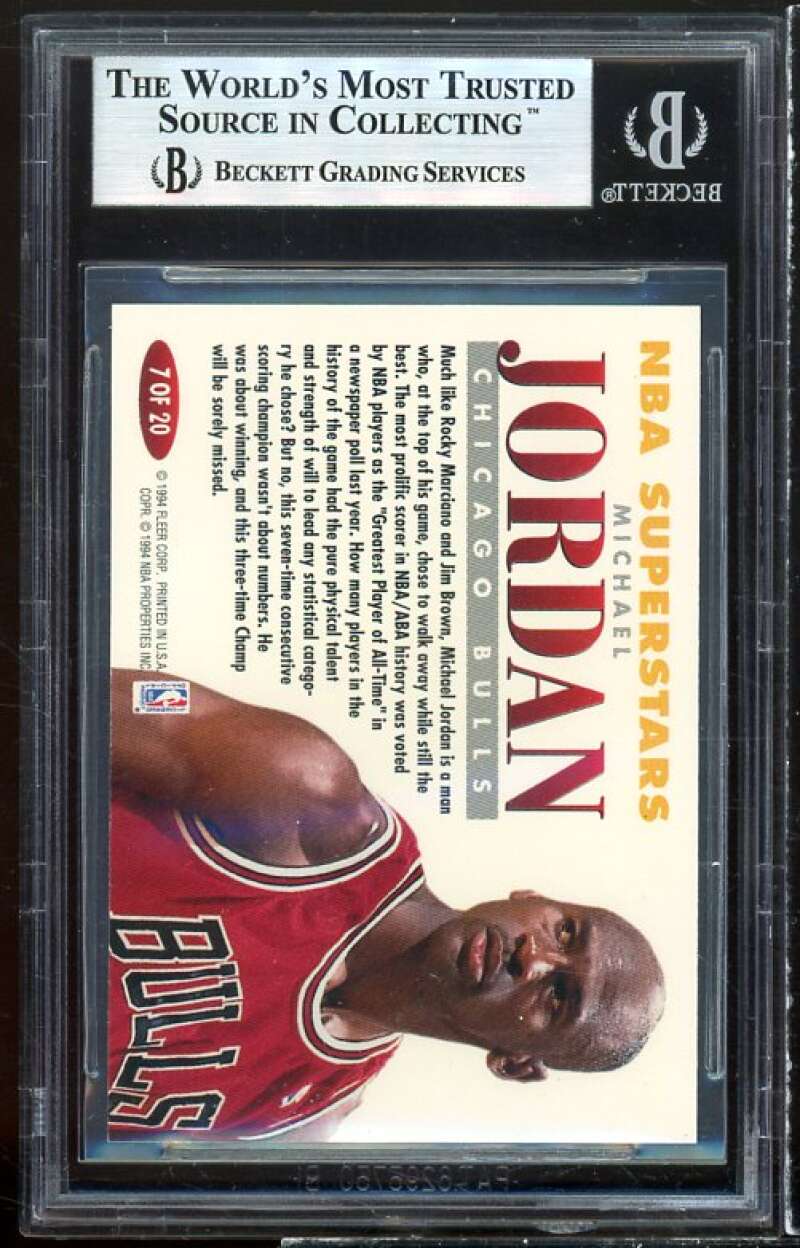 Michael Jordan Card 1993-94 Fleer NBA Superstars #7 BGS 9 Image 2