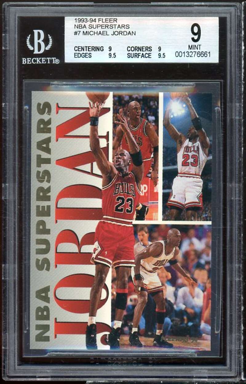 Michael Jordan Card 1993-94 Fleer NBA Superstars #7 BGS 9 (9 9 9.5 9.5) Image 1