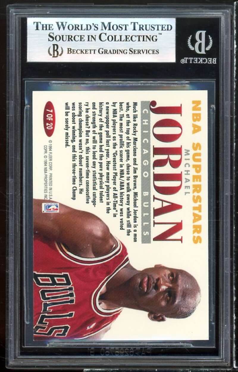 Michael Jordan Card 1993-94 Fleer NBA Superstars #7 BGS 9 (9 9 9.5 9.5) Image 2