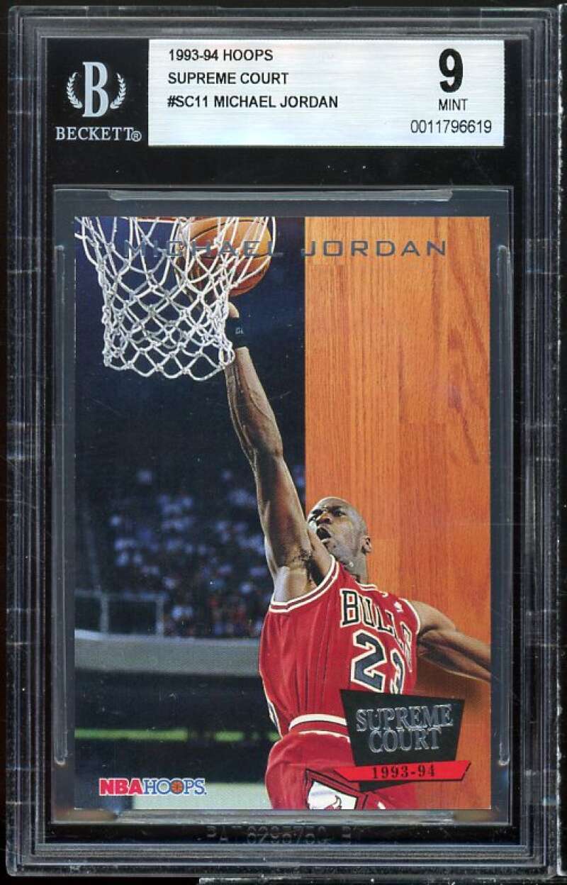 Michael Jordan Card 1993-94 Hoops Supreme Court #SC11 BGS 9 Image 1