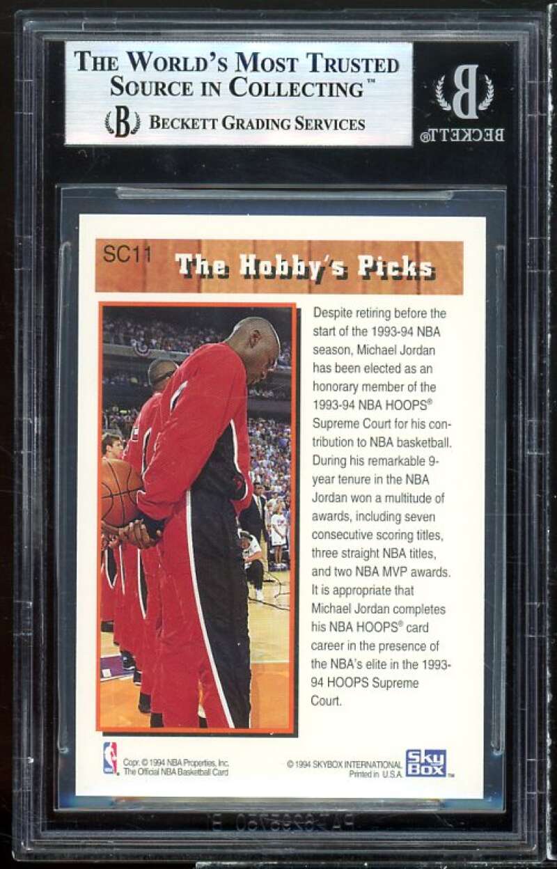 Michael Jordan Card 1993-94 Hoops Supreme Court #SC11 BGS 9 Image 2