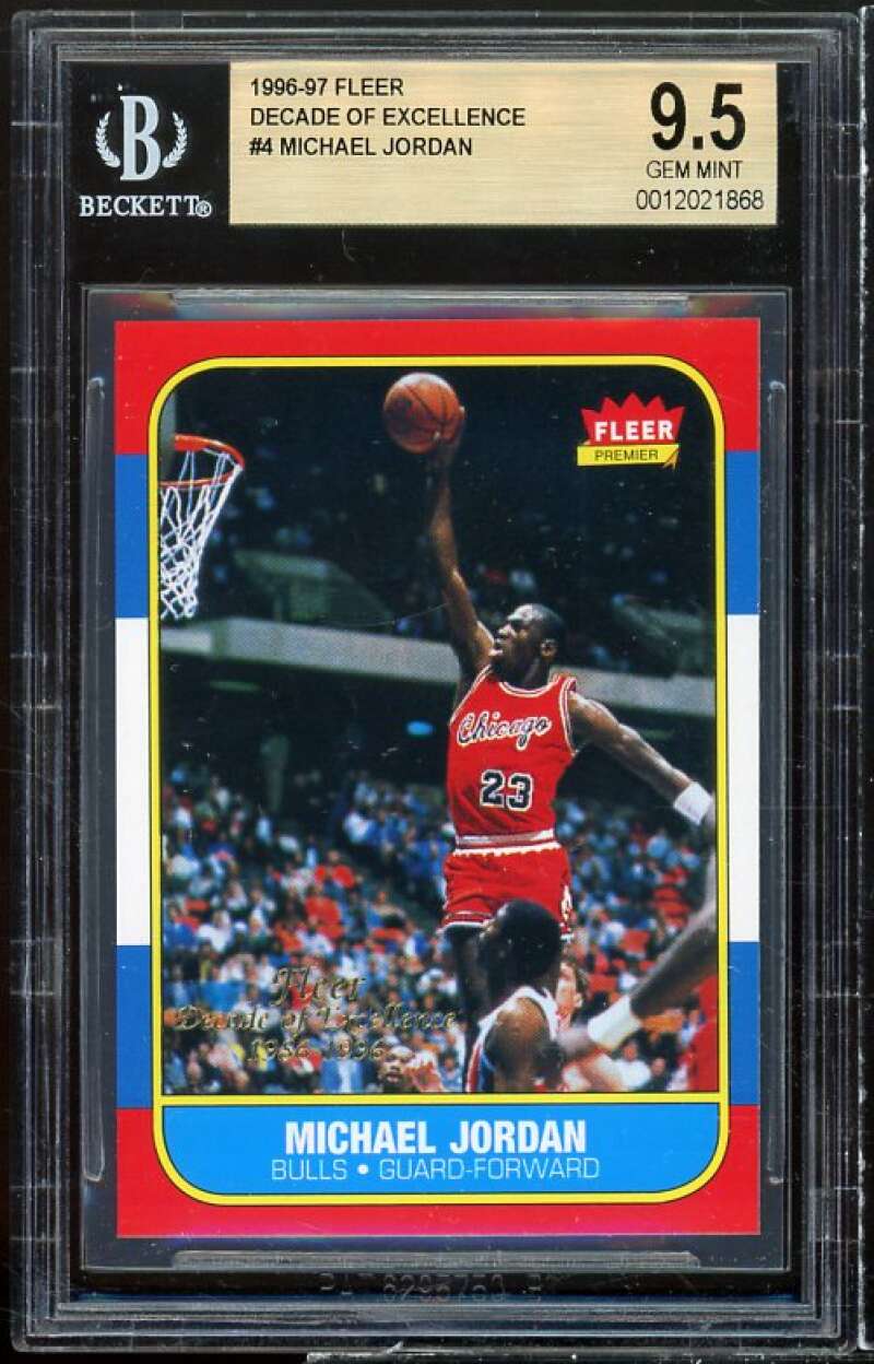 Michael Jordan Card 1996-97 Fleer Decade Of Excellence #4 BGS 9.5 Image 1