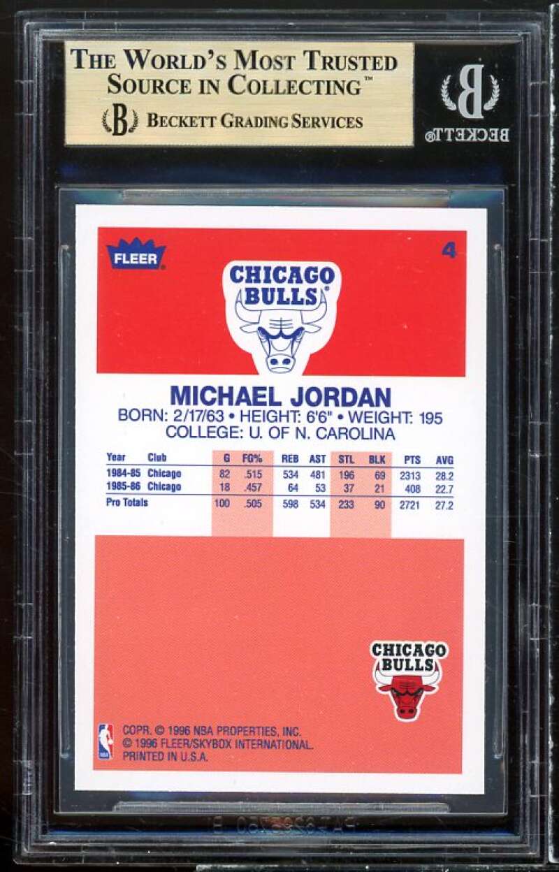 Michael Jordan Card 1996-97 Fleer Decade Of Excellence #4 BGS 9.5 Image 2