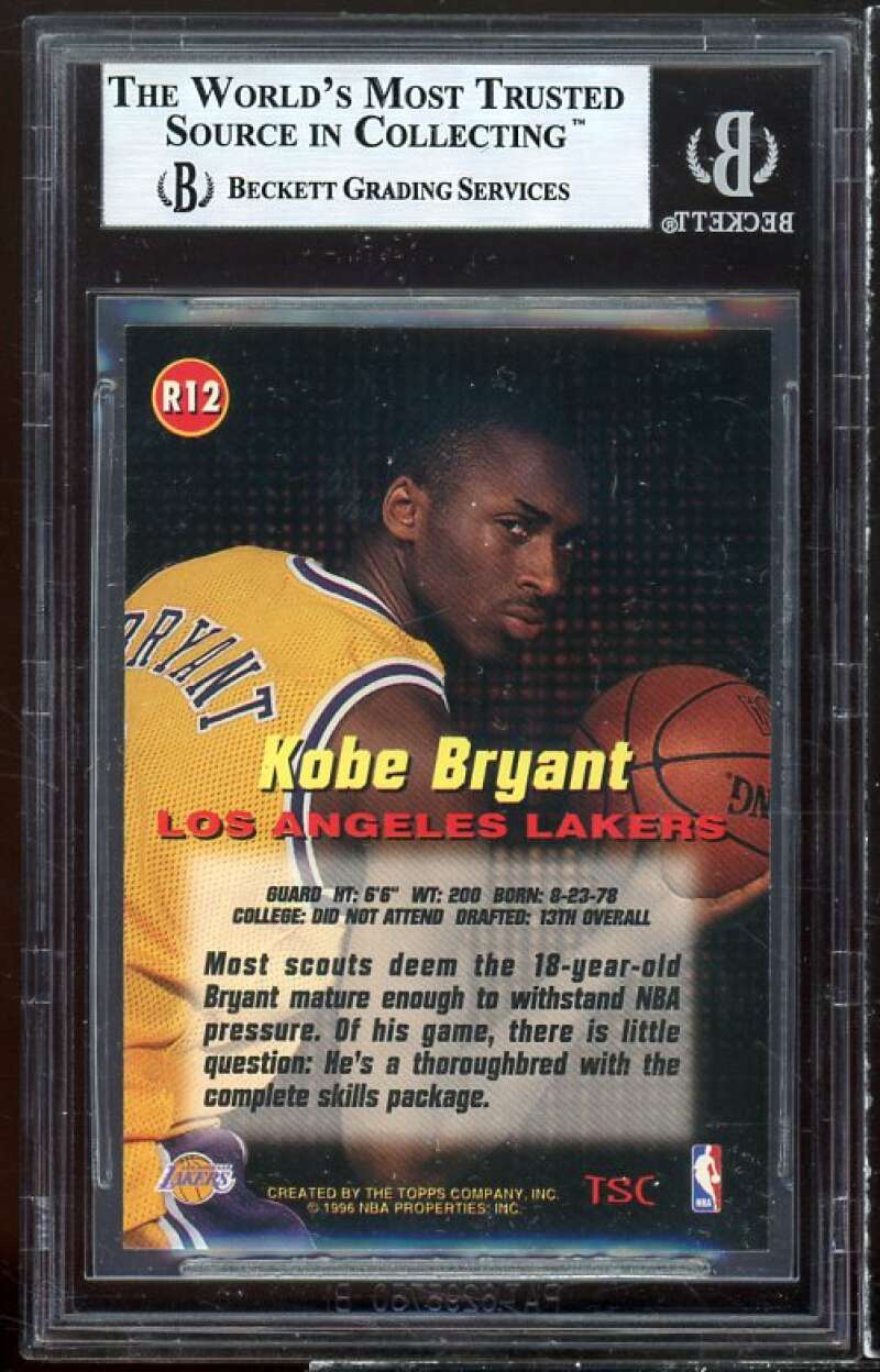 Kobe Bryant Rookie Card 1996-97 Stadium Club Rookies 1 #R12 BGS 9 Image 2