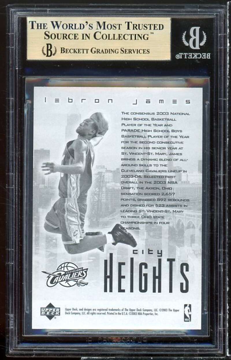 LeBron James Card 2003-04 Upper Deck City Heights #301 BGS 9.5 Image 2