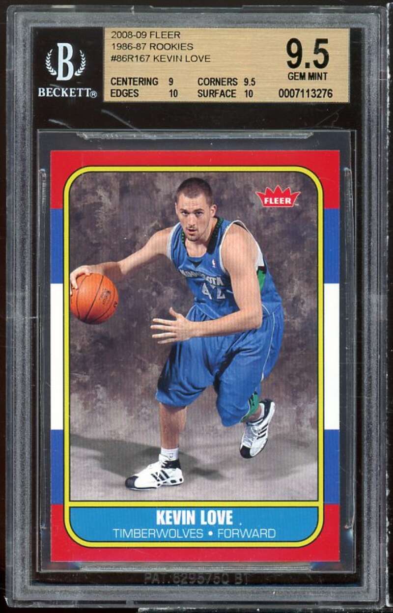 Kevin Love Rookie Card 2008-09 Fleer 86-87 Rookies #86R167 BGS 9.5 (9 9.5 10 10) Image 1