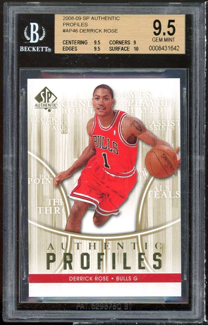 Derrick Rose Rookie 2008-09 SP Authentic Profiles #AP-46 BGS 9.5 (9.5 9 9.5 10) Image 1