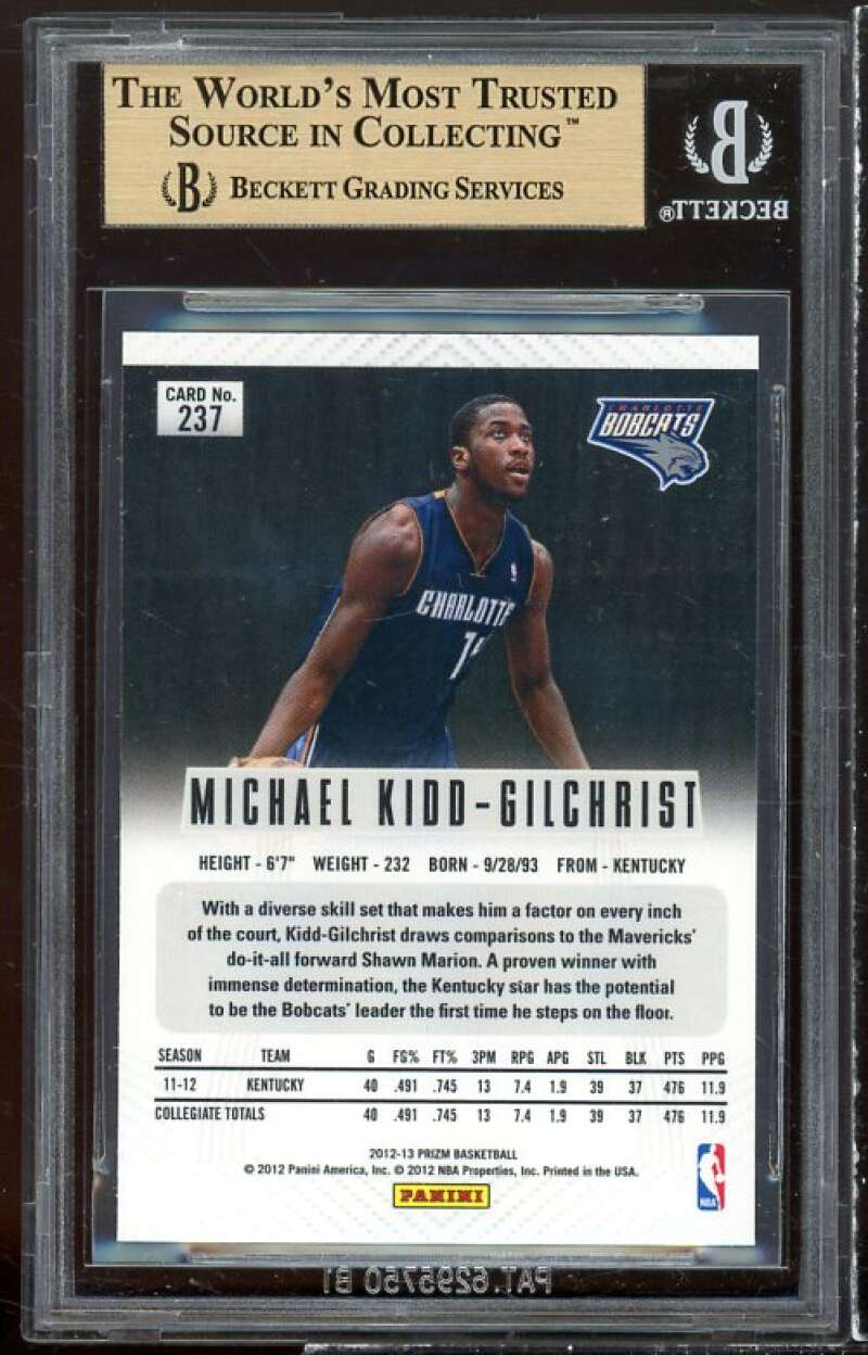 Michael Kidd-Gilchrist Rookie 2012-13 Panini Prizm #237 BGS 9.5 (9 9.5 9.5 9.5) Image 2