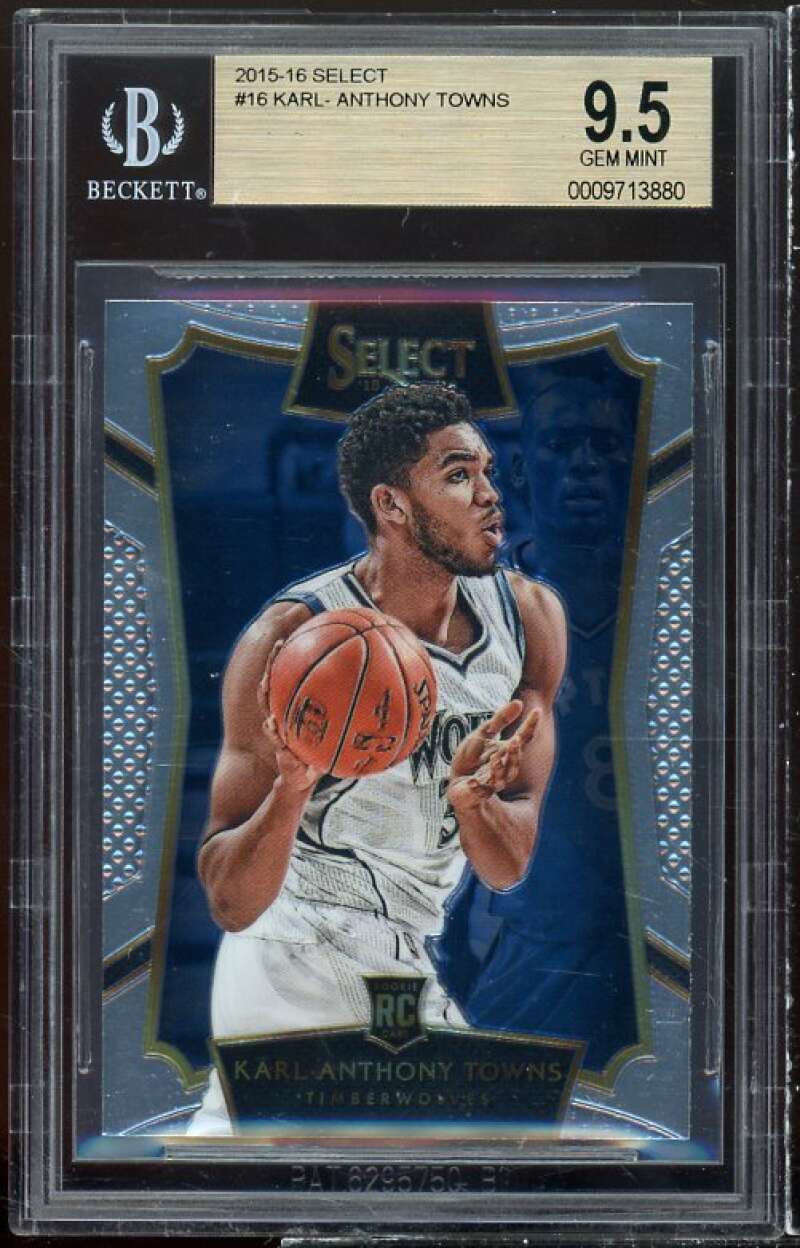 Karl-Anthony Towns Rookie Card 2015-16 Select #16 BGS 9.5 Image 1