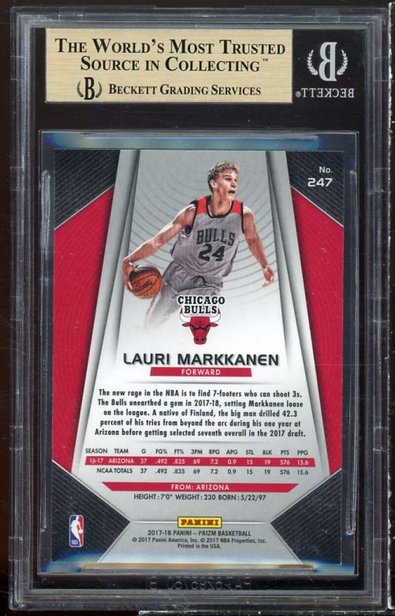 Lauri Markkanen Rookie Card 2017-18 Panini Prizm #247 BGS 9.5 (9.5 9.5 9.5 9.5) Image 2