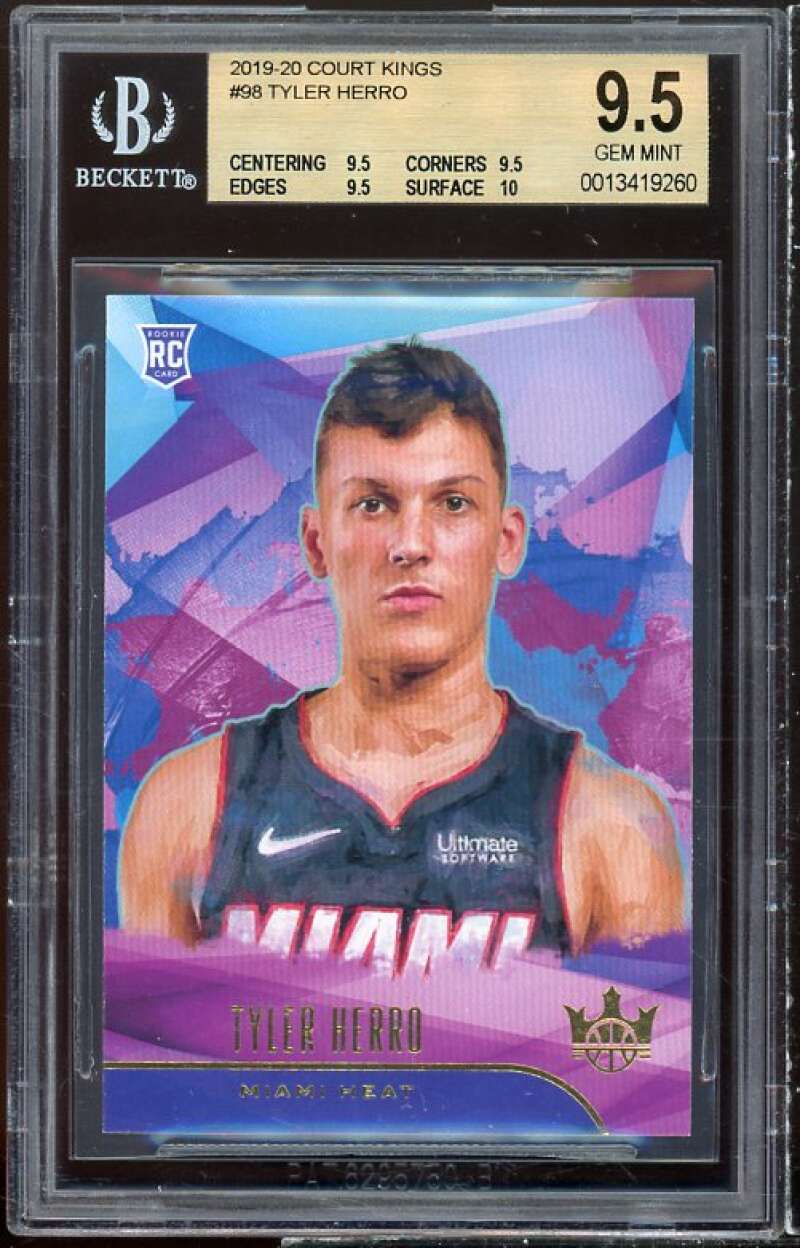 Tyler Herro Rookie Card 2019-20 Court Kings #98 BGS 9.5 (9.5 9.5 9.5 10) Image 1