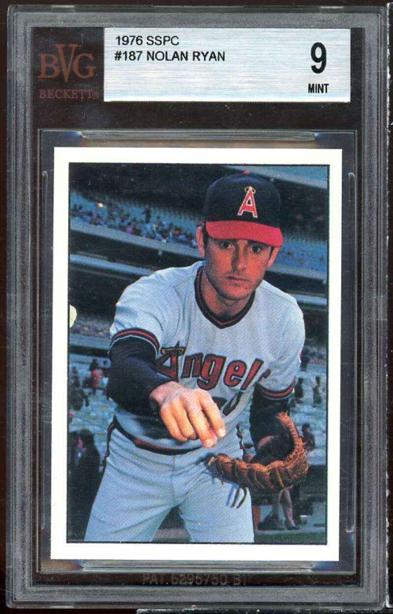 Nolan Ryan Card 1976 SSPC #187 BGS 9 (8.5 9 9 9.5) Image 1