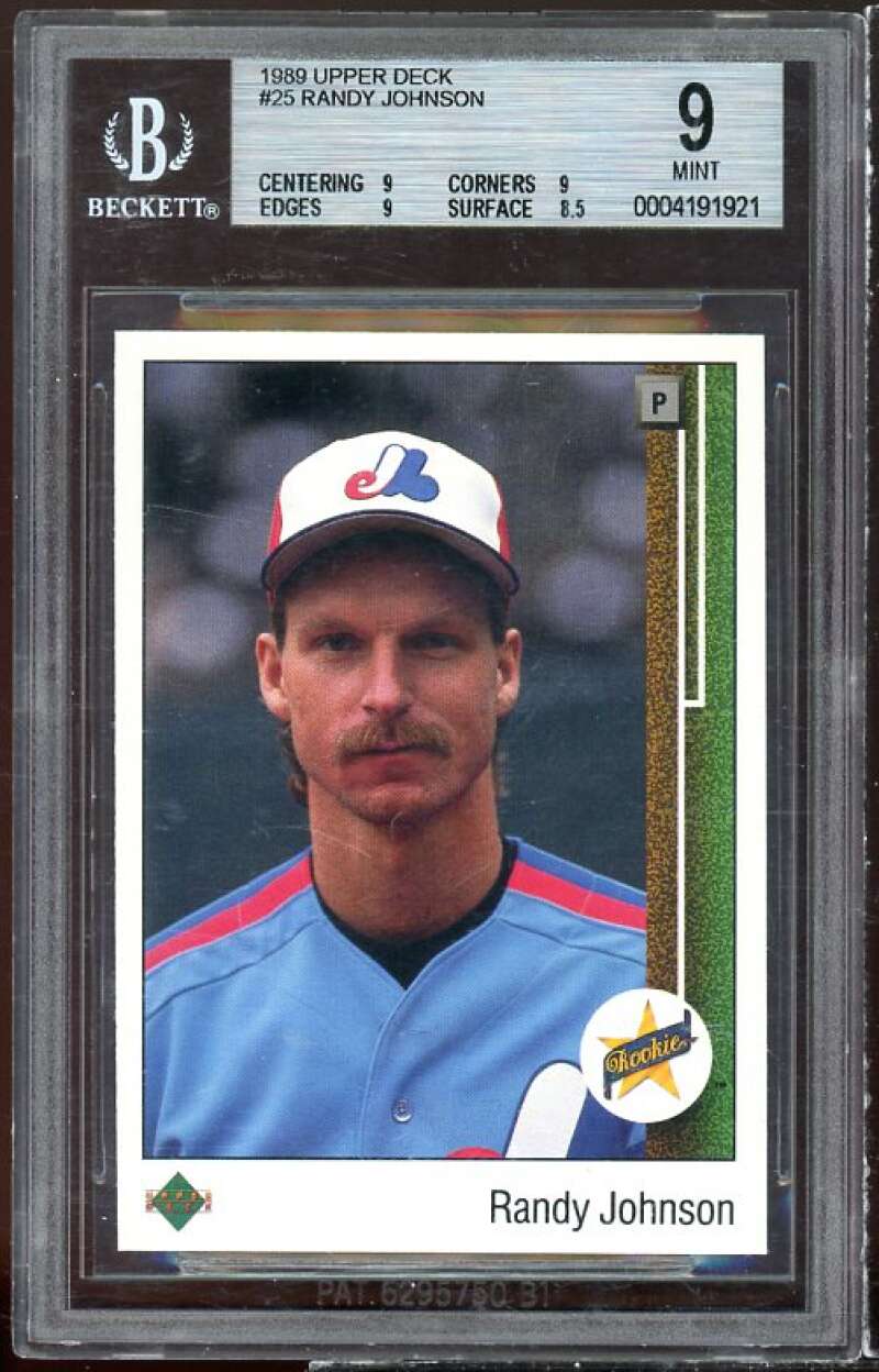 Randy Johnson Rookie Card 1989 Upper Deck #25 BGS 9 (9 9 9 8.5) Image 1