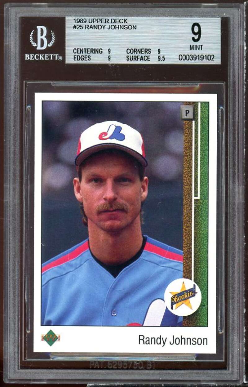 Randy Johnson Rookie Card 1989 Upper Deck #25 BGS 9 (9 9 9 9.5) Image 1