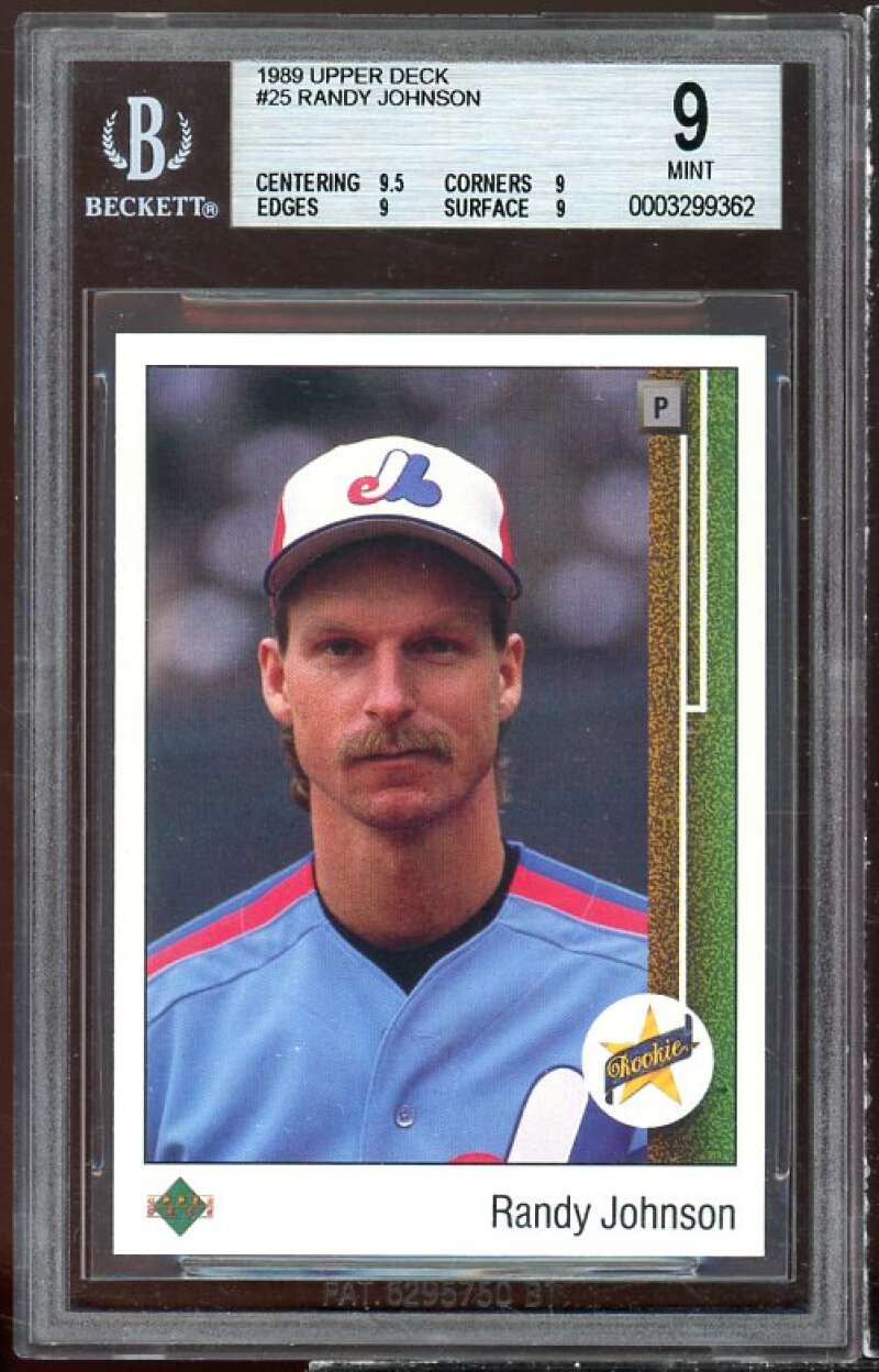 Randy Johnson Rookie Card 1989 Upper Deck #25 BGS 9 (9.5 9 9 9) Image 1