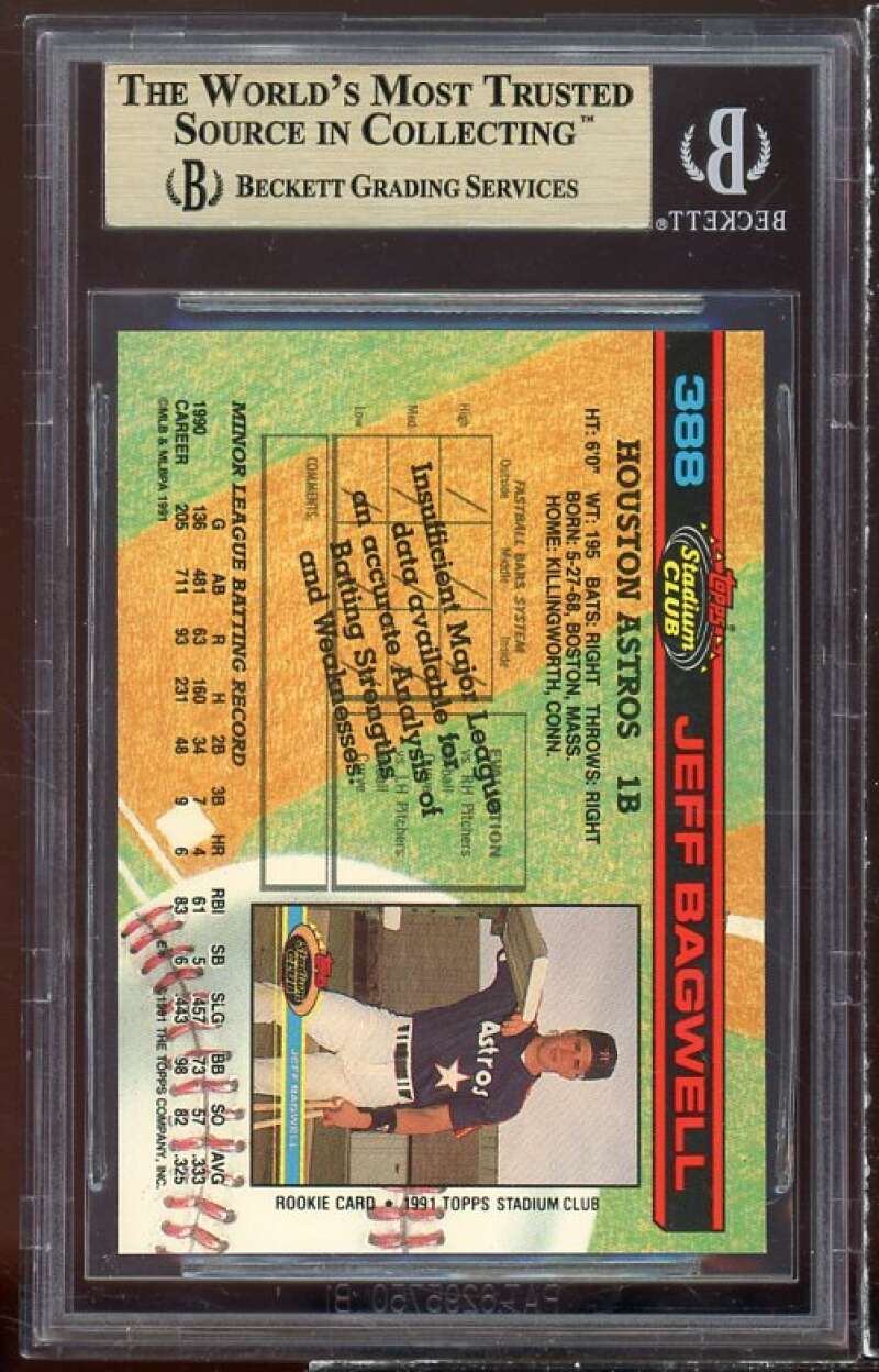 Jeff Bagwell Rookie Card 1991 Stadium Club #388 BGS 9.5