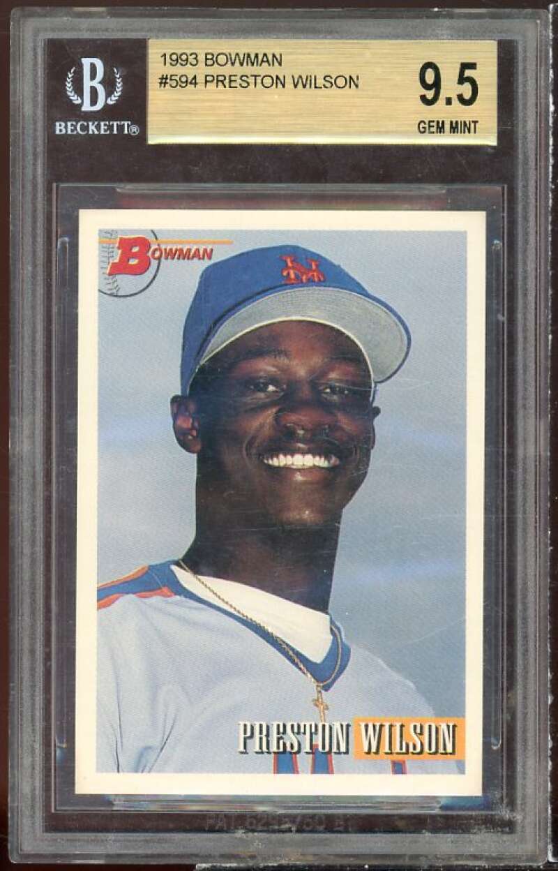 Preston Wilson Rookie Card 1993 Bowman #594 BGS 9.5 (9 9.5 9.5 9.5) Image 1