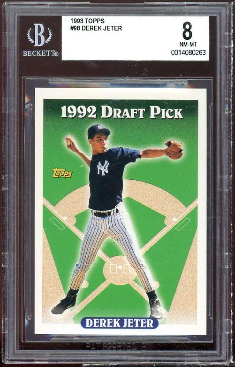 Derek Jeter Rookie Card 1993 Topps #98 BGS 8 Image 1