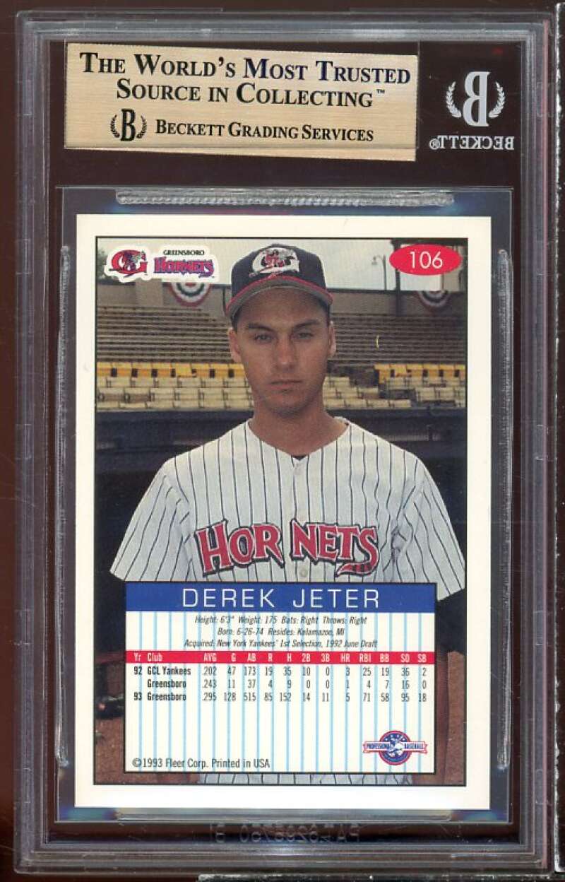 Derek Jeter Rookie Card 1993-94 Fleer Excel #106 BGS 9.5 (9.5 9.5 9.5 –