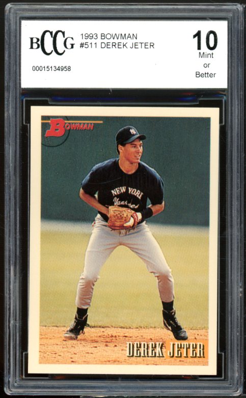 1993 Bowman #511 Derek Jeter Rookie Card BGS BCCG 10 Image 1