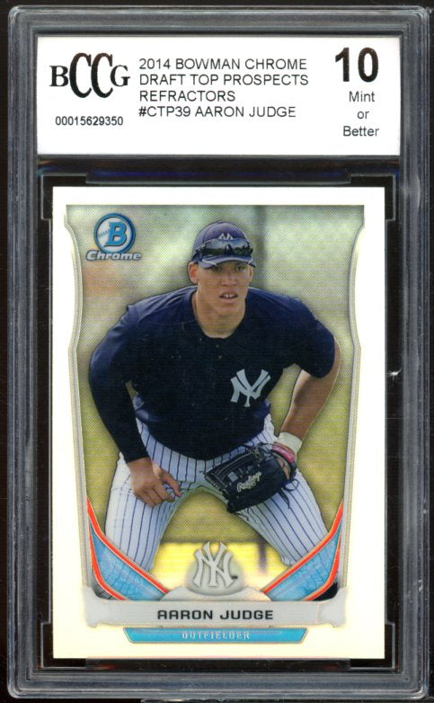 2014 Bowman Chrome Refractors #CTP-39 Aaron Judge Rookie Card BGS BCCG 10 Mint+ Image 1