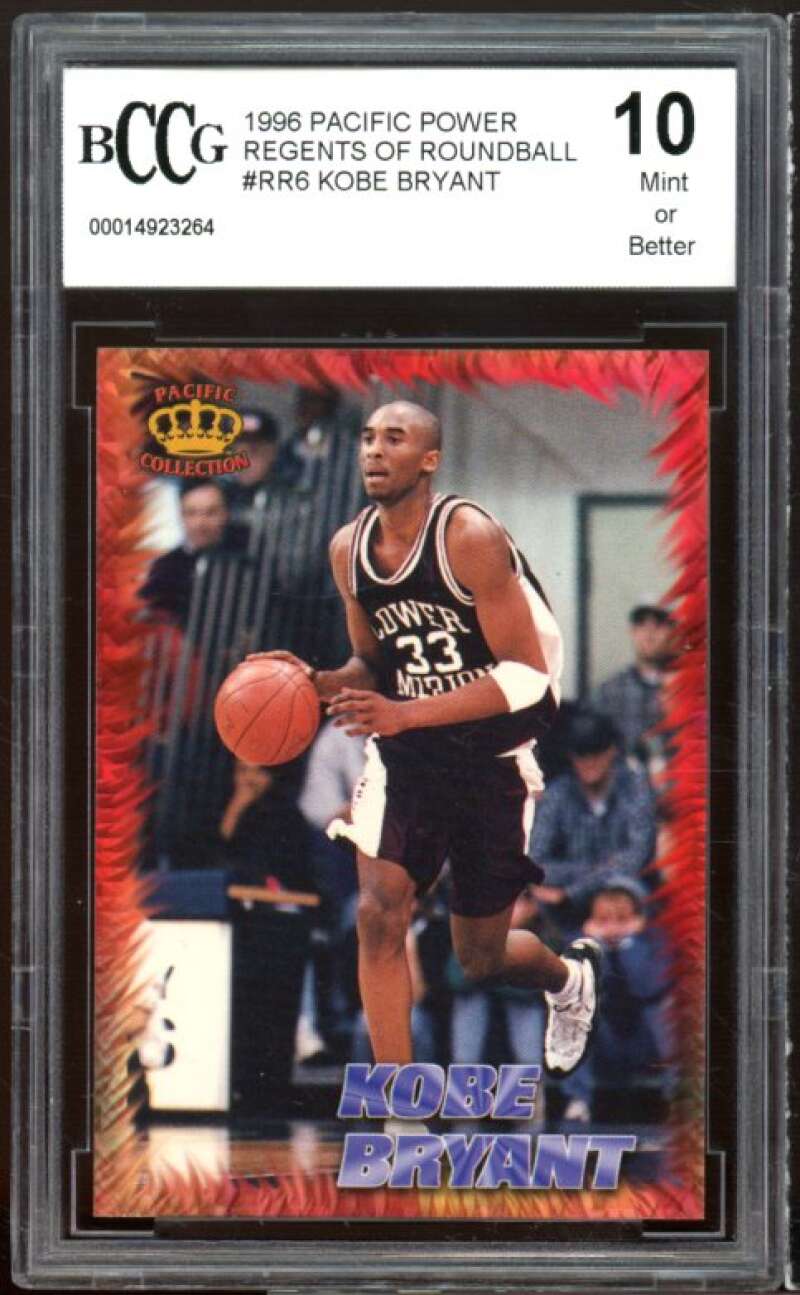 1996 Pacific Power Roundball #RR-6 Kobe Bryant Rookie Card BGS BCCG 10 Mint+ Image 1