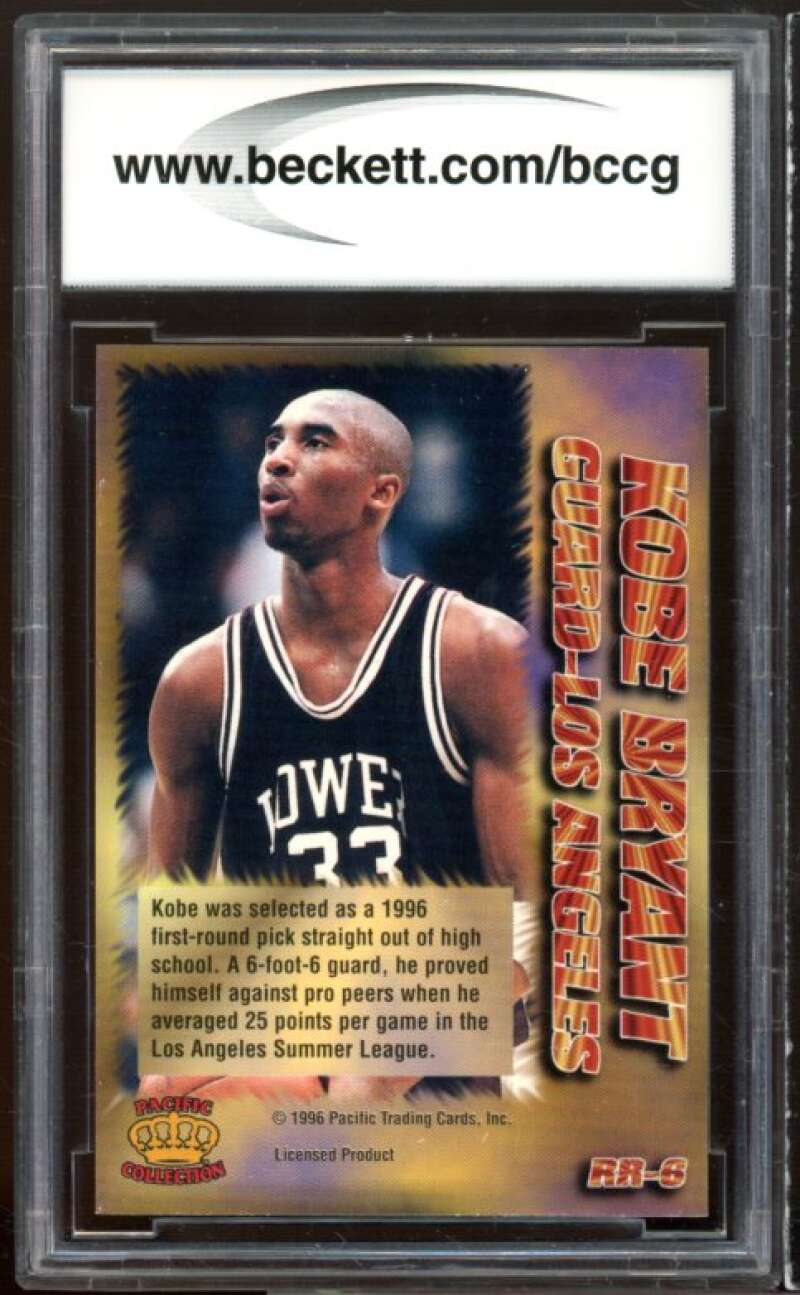 1996 Pacific Power Roundball #RR-6 Kobe Bryant Rookie Card BGS BCCG 10 Mint+ Image 2