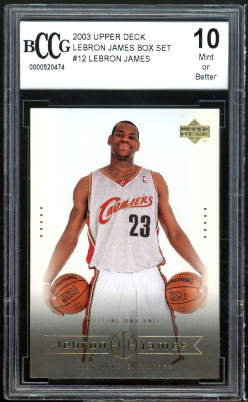 2003-04 Upper Deck Box Set #12 LeBron James Rookie Card BGS BCCG 10 Mint+ Image 1